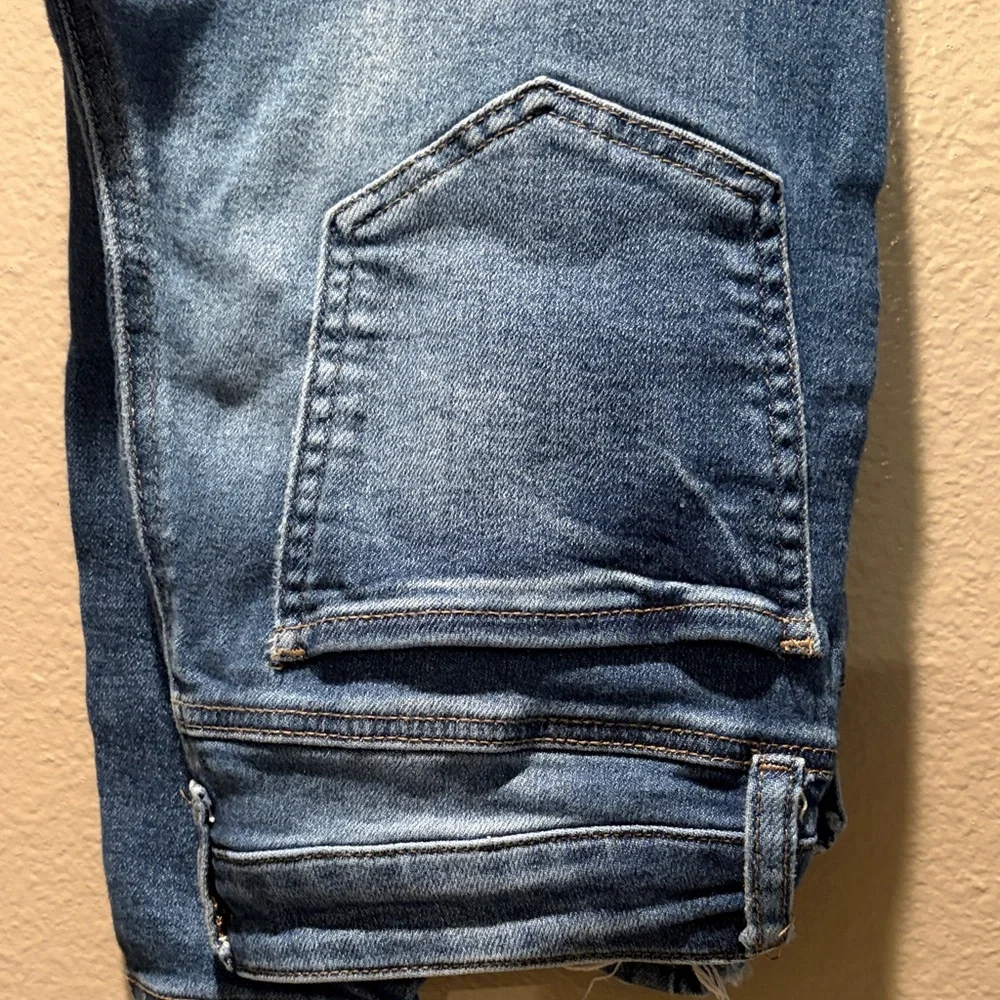 SO Juniors Vintage Vibe High Rise Ankle Skinny Jeans Blue Distressed Size 9/29W - Picture 6 of 14